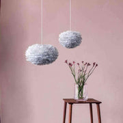 EOS Kaz Tüyü Avize Micro Açık Gri 22cm Masa Lamba Başlığı Bonvagon