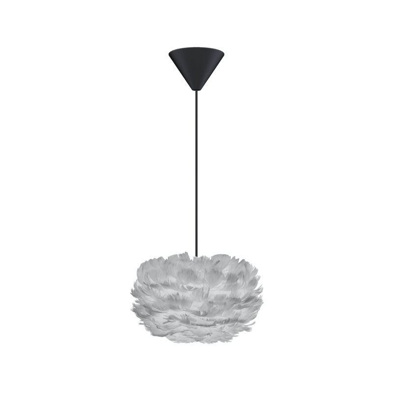 EOS Kaz Tüyü Avize Micro Açık Gri 22cm Masa Lamba Başlığı Bonvagon