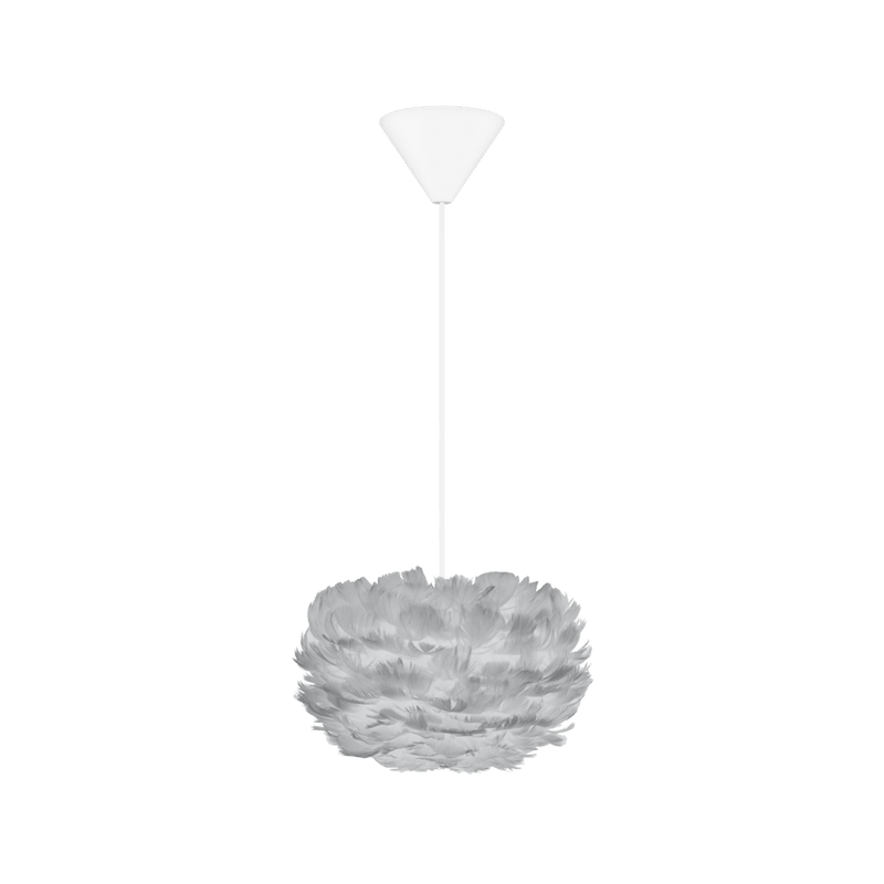 EOS Kaz Tüyü Avize Micro Açık Gri 22cm Masa Lamba Başlığı Bonvagon