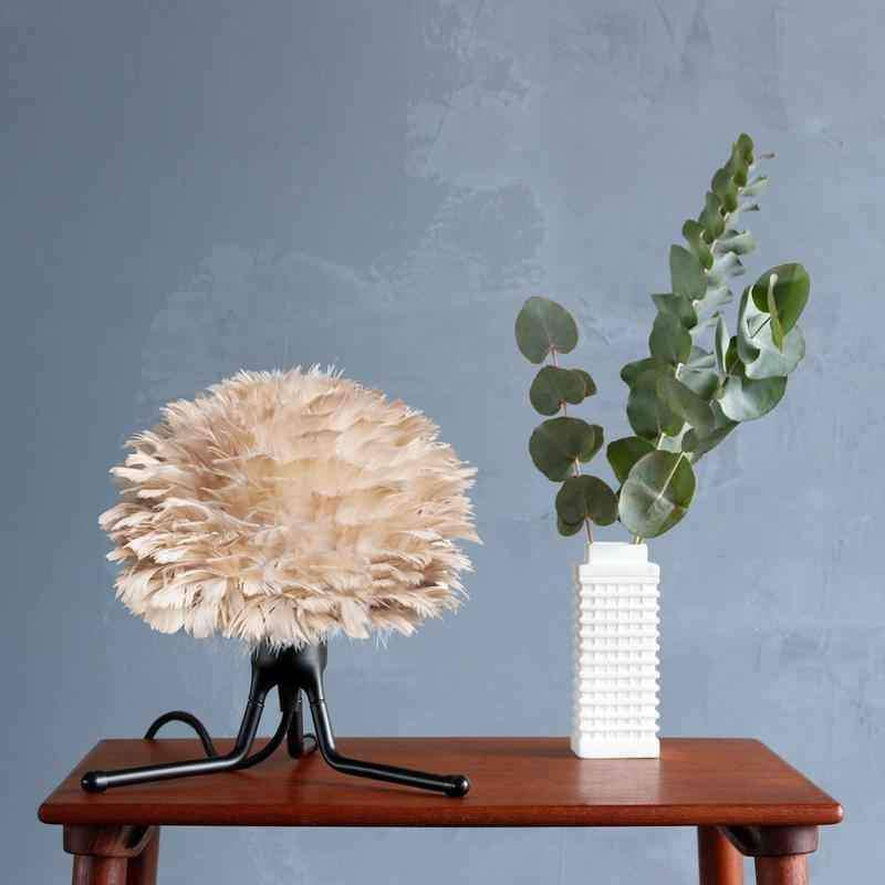 EOS Kaz Tüyü Avize Micro Açık Kahverengi 22cm Masa Lamba Başlığı Bonvagon