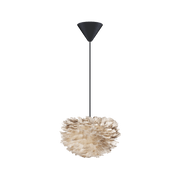 EOS Kaz Tüyü Avize Micro Açık Kahverengi 22cm Masa Lamba Başlığı Bonvagon