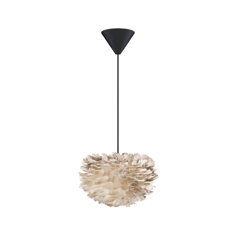 EOS Kaz Tüyü Avize Micro Açık Kahverengi 22cm Masa Lamba Başlığı Bonvagon