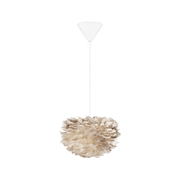 EOS Kaz Tüyü Avize Micro Açık Kahverengi 22cm Masa Lamba Başlığı Bonvagon