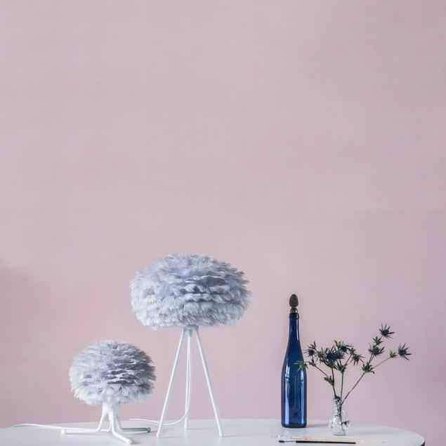 EOS Kaz Tüyü Avize Mini Açık Gri 35cm Lambader Masa Lamba Başlığı Bonvagon