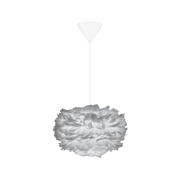 EOS Kaz Tüyü Avize Mini Açık Gri 35cm Lambader Masa Lamba Başlığı Bonvagon