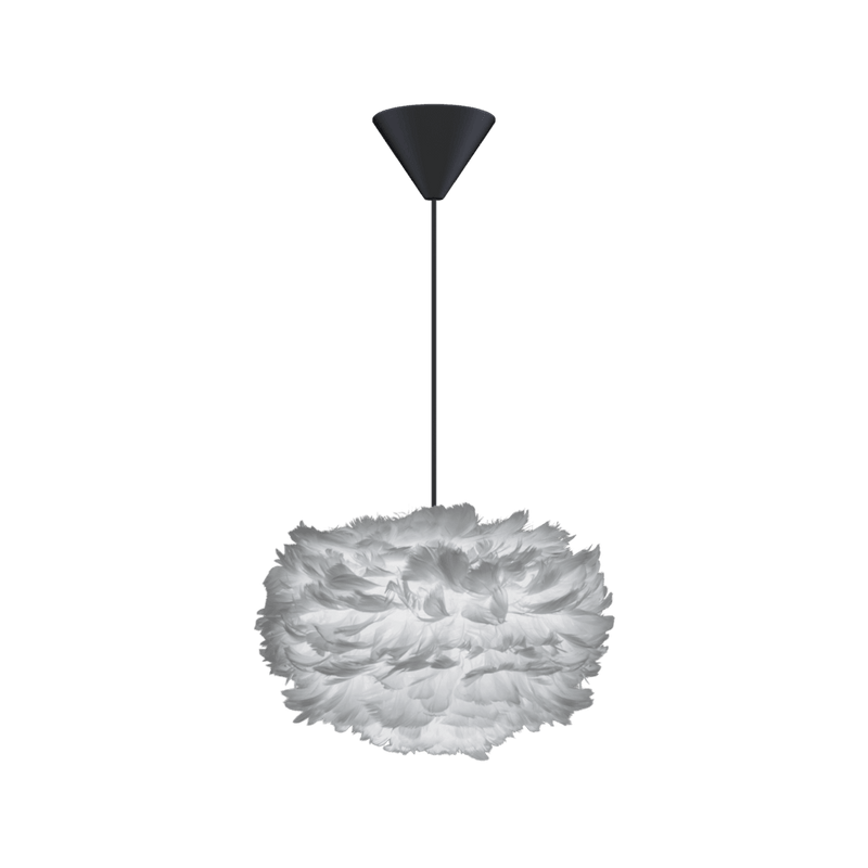 EOS Kaz Tüyü Avize Mini Açık Gri 35cm Lambader Masa Lamba Başlığı Bonvagon