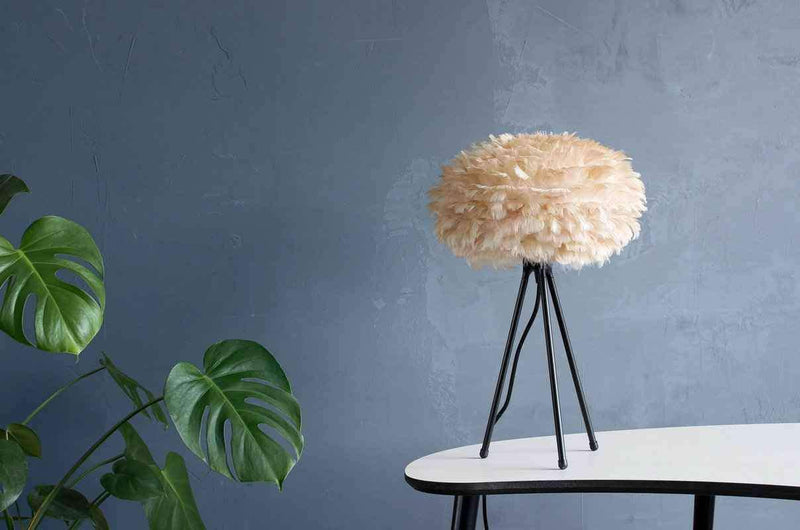 EOS Kaz Tüyü Avize Mini Açık Kahverengi 35cm Lambader Masa Lamba Başlığı Bonvagon