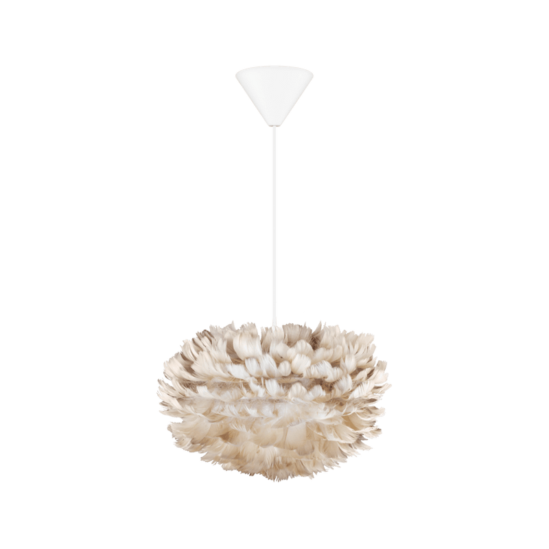 EOS Kaz Tüyü Avize Mini Açık Kahverengi 35cm Lambader Masa Lamba Başlığı Bonvagon