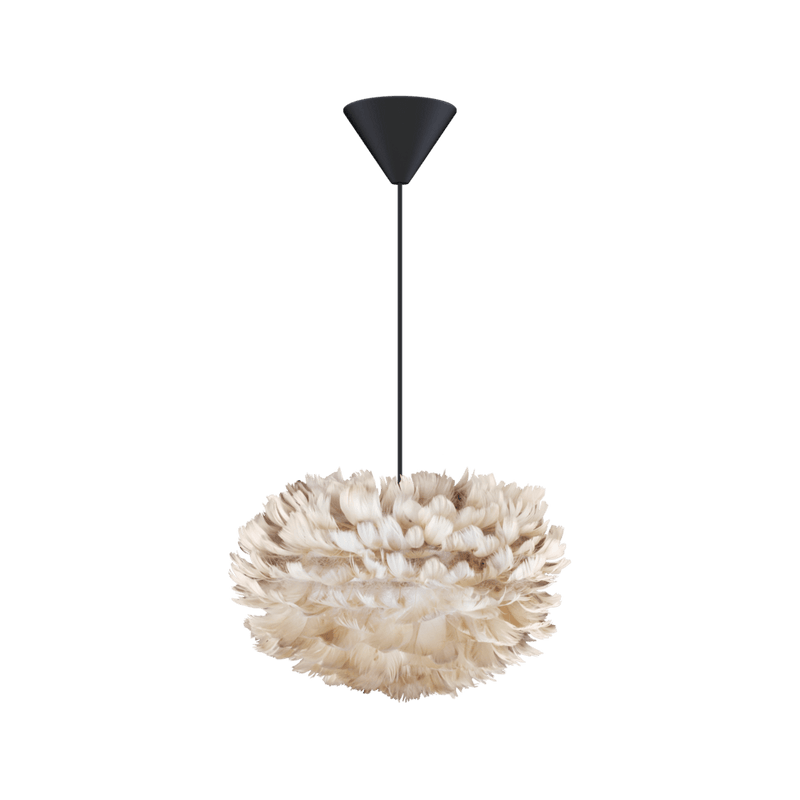 EOS Kaz Tüyü Avize Mini Açık Kahverengi 35cm Lambader Masa Lamba Başlığı Bonvagon