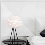 EOS Kaz Tüyü Avize Mini Beyaz 35cm Lambader Masa Lamba Başlığı Bonvagon