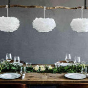 EOS Kaz Tüyü Avize Mini Beyaz 35cm Lambader Masa Lamba Başlığı Bonvagon