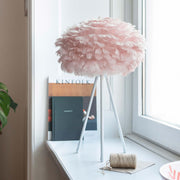 EOS Kaz Tüyü Avize Mini Pembe 35cm Lambader Masa Lamba Başlığı Bonvagon