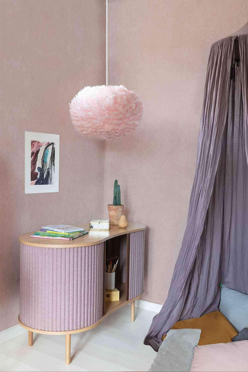 EOS Kaz Tüyü Avize Pembe 45cm Lambader Bonvagon