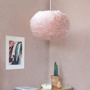 EOS Kaz Tüyü Avize Pembe 45cm Lambader Bonvagon