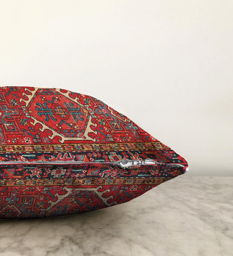 Eskitme Temalı Dokuma Desenli Dijital Baskılı Raşel Kadife Yastık Kırlent Kılıfı