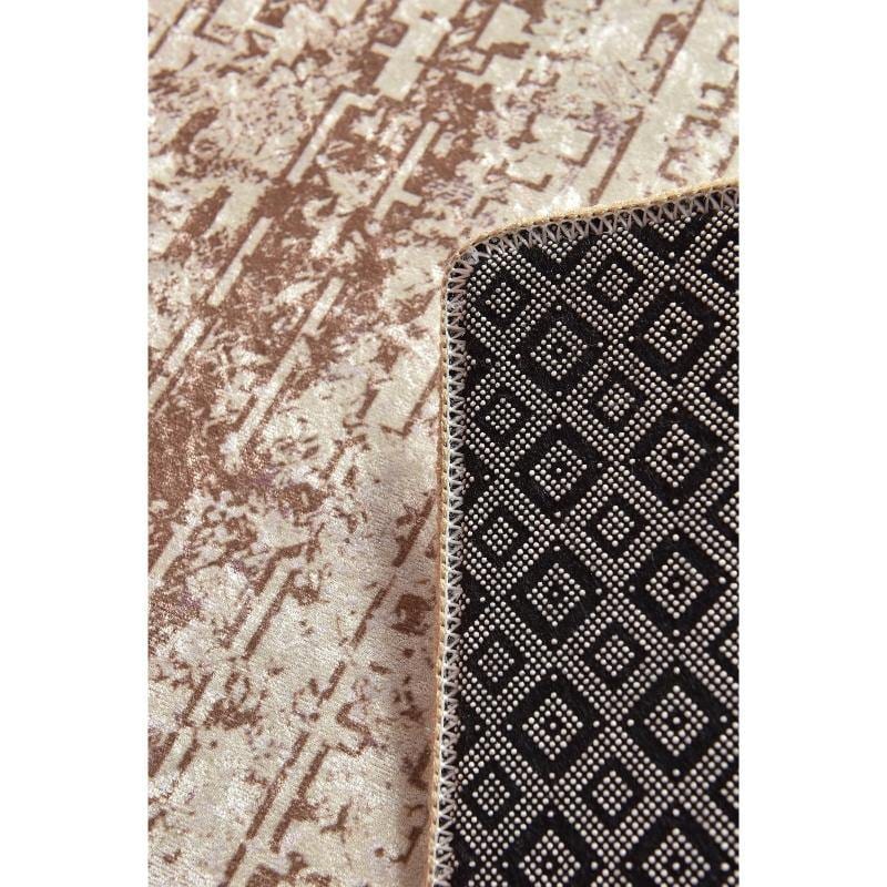 Estate Bej Dijital Baskılı Halı, Kaymaz Taban, Yıkanabilir Bonvagon