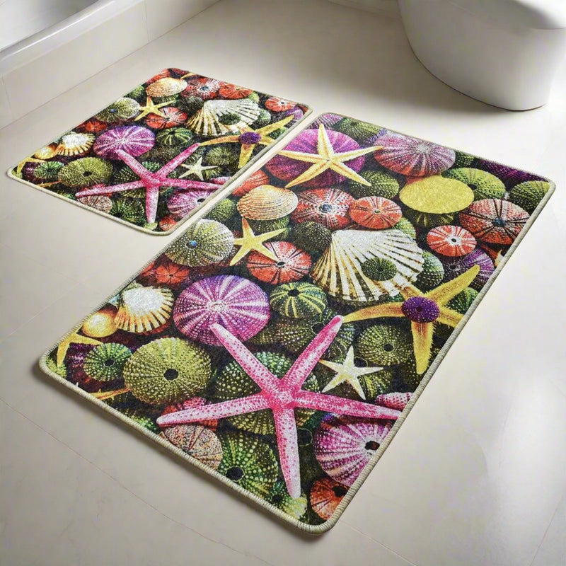 Estrella Dijital Baskılı 2li Set Banyo Halısı, Kaymaz Taban, Yıkanabilir Bonvagon