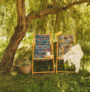 Ethnic Katlanabilir Şezlong Katlanır Ahşap Lounge Chair