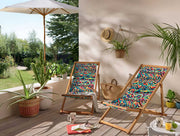 Ethnic Katlanabilir Şezlong Katlanır Ahşap Lounge Chair