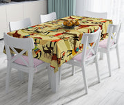 Etnik Afrikan Desenli Özel Tasarım Leke Tutmaz Masa Örtüsü Bonvagon