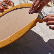 Etnik Afrikan Kadın Desenli Üçgen Püsküllü Runner 1 Adet & 6 Adet Hardal Renkli Supla Bonvagon