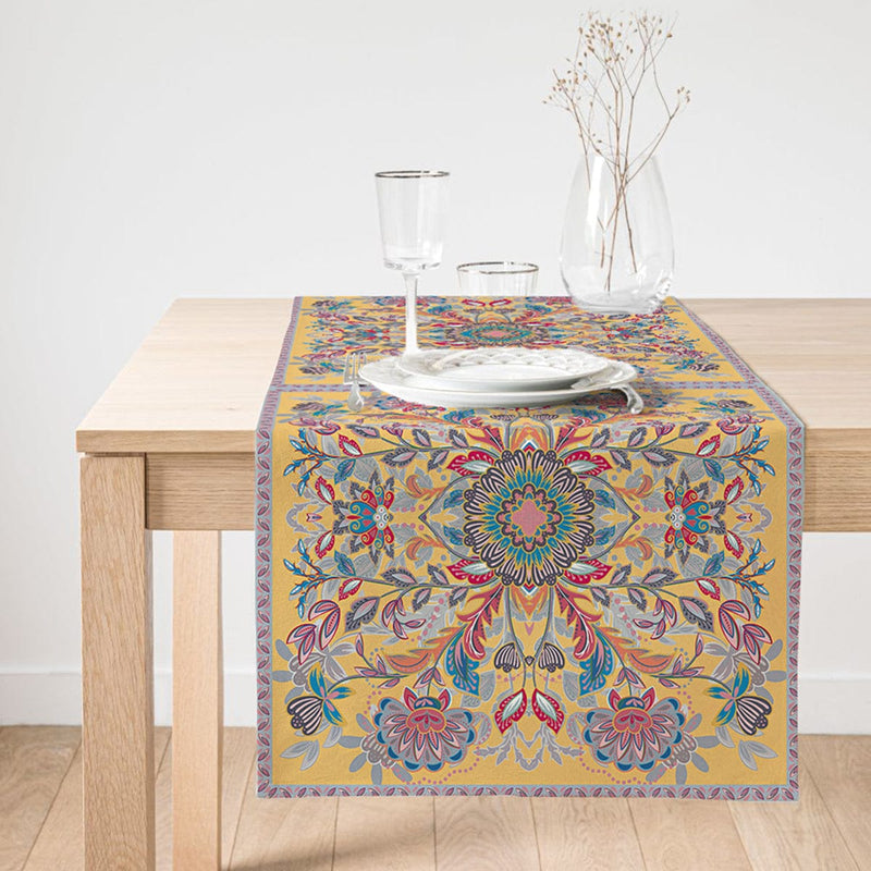 Etnik Motifli Dijital Baskılı Modern Süet Runner