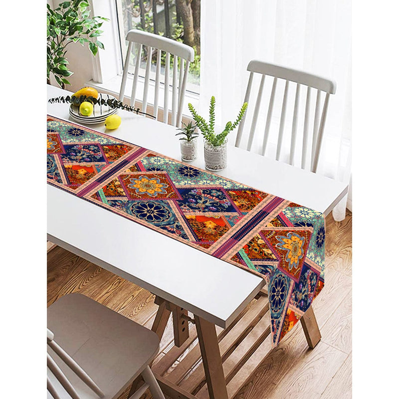 Etnik Motifli Dijital Baskılı Modern Süet Runner