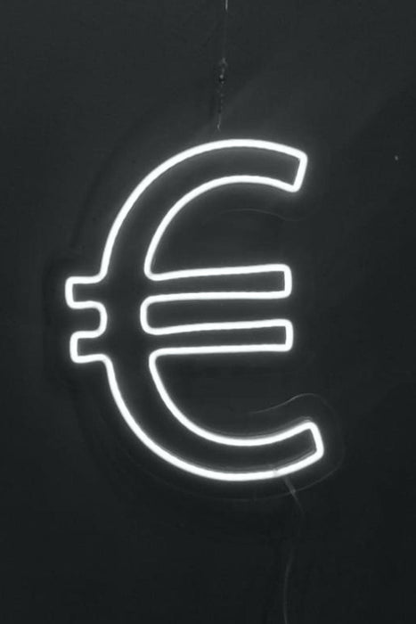 Euro Amblemi Şeklinde Neon Led Işıklı Tablo Duvar Dekorasyon Bonvagon