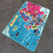 Europa Carta Avrupa Haritası Dijital Baskılı Çocuk Halısı, Kaymaz Taban, Yıkanabilir Bonvagon