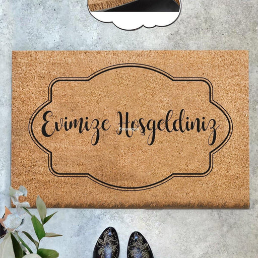 Evimize Hoşgeldiniz - Doğal Koko Hindistan Cevizi Kapı Önü Paspas 60x40cm