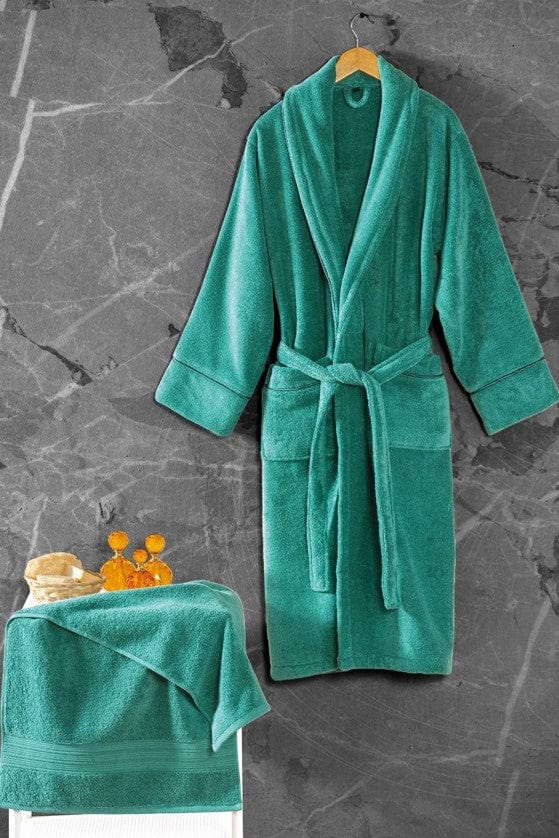 Exclusive Single Bornoz Seti Yeşil M/L Bonvagon