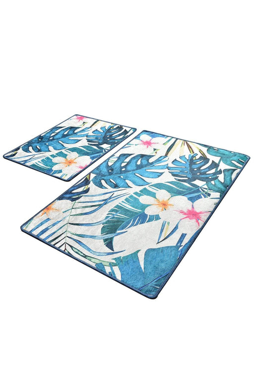 Exotic Dijital Baskılı 2li Set Banyo Halısı, Kaymaz Taban, Yıkanabilir Bonvagon