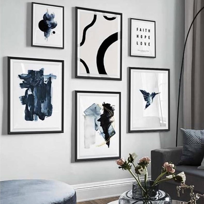 Faith Hope Love 6 Parça Çerçeve Görünümlü Ahşap Tablo Seti Bonvagon