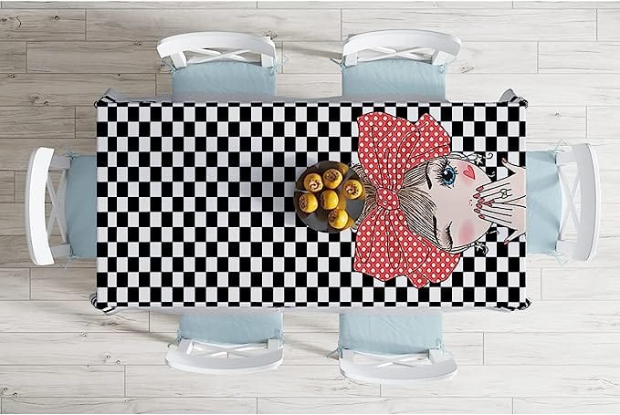 Fashion Girl Dijital Baskılı 3D Masa Örtüsü Bonvagon