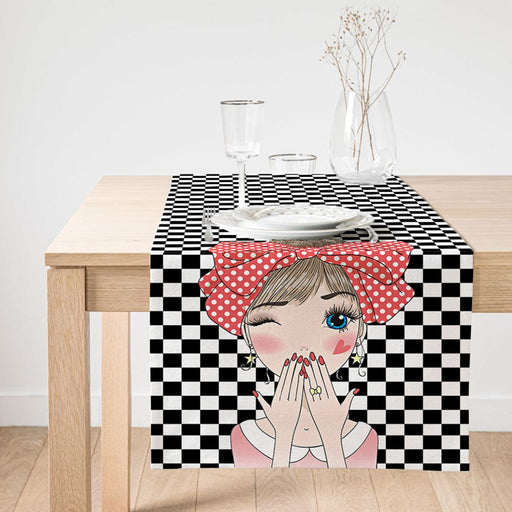 Fashion Girl Dijital Baskılı Özel Tasarım Süet Runner Bonvagon