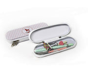 Fermuarlı Metal Kalem Kutusu Beyaz Bonvagon