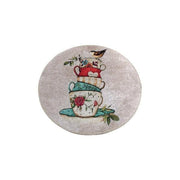 Fincan Çap 100cm Dijital Baskılı Yuvarlar Mutfak Halısı, Kaymaz Taban, Yıkanabilir Bonvagon