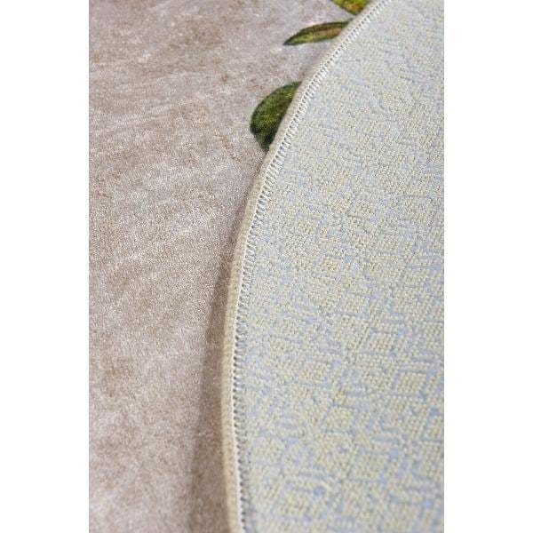 Fincan Çap 100cm Dijital Baskılı Yuvarlar Mutfak Halısı, Kaymaz Taban, Yıkanabilir Bonvagon