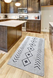 Fiona Ekru Dijital Baskılı Halı, Kaymaz Taban, Yıkanabilir Bonvagon