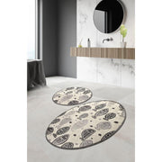 Fish White 2'li Set Dijital Baskılı Banyo Halısı, Kaymaz Taban, Yıkanabilir Bonvagon