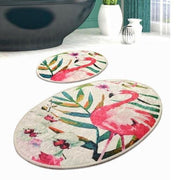 Flam 2'li Set Dijital Baskılı Banyo Halısı, Kaymaz Taban, Yıkanabilir Bonvagon