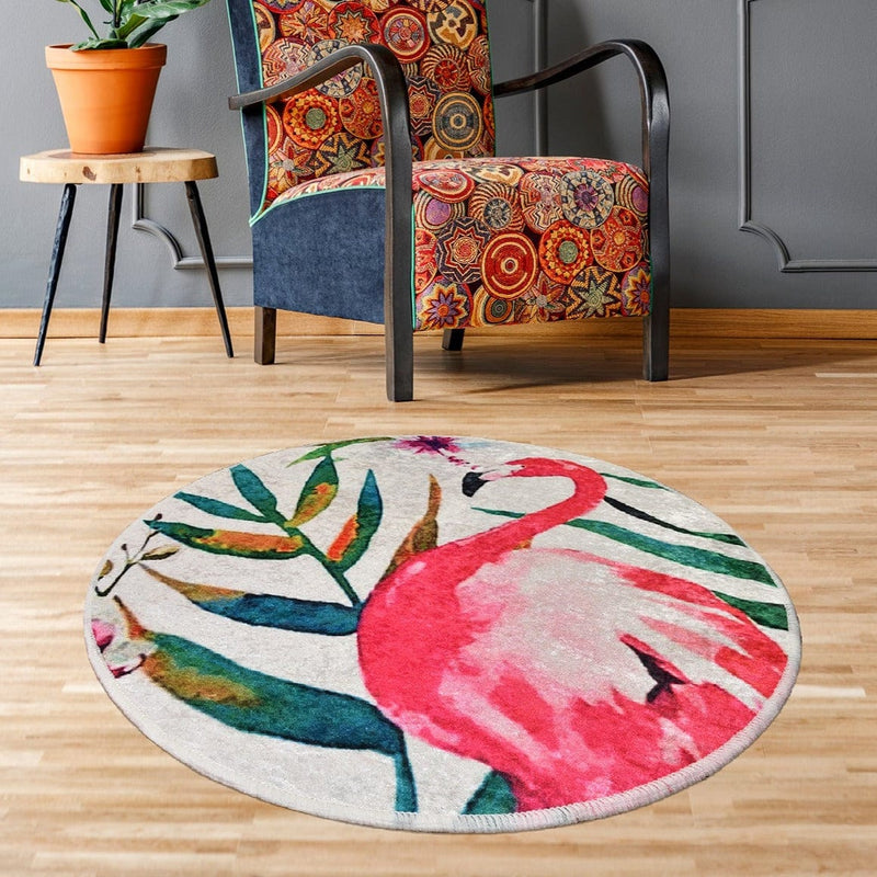 Flamingo Dekoratif Dijital Baskılı Halı, Kaymaz Taban, Yıkanabilir Bonvagon