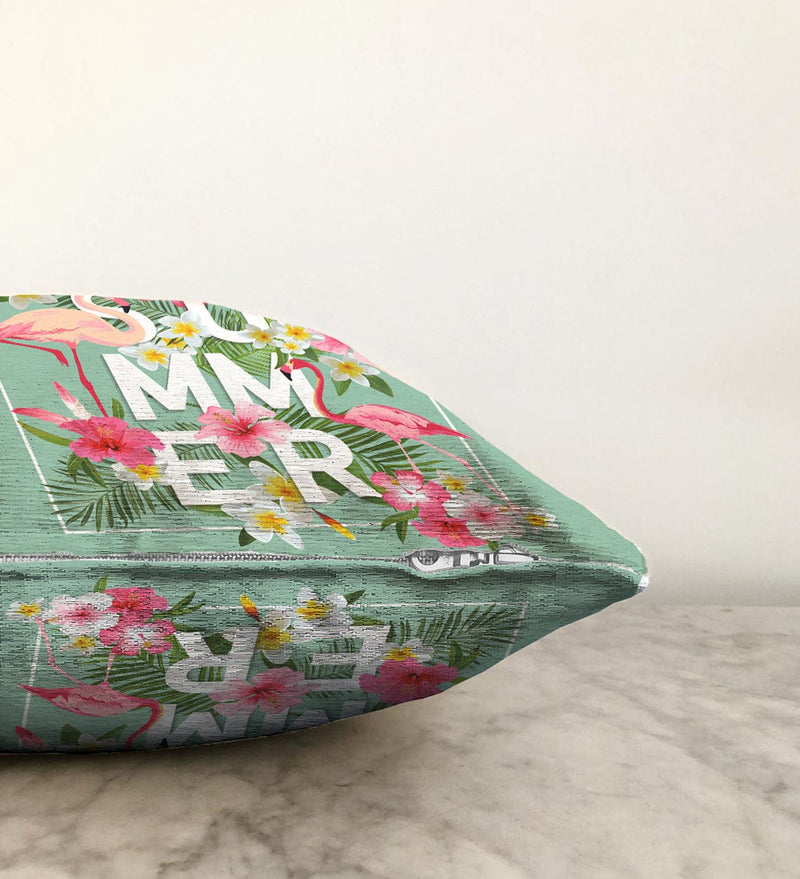 Flamingo Desen Dijital Baskılı Modern Raşel Kadife Yastık Kırlent Kılıfı Bonvagon