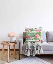 Flamingo Desen Dijital Baskılı Modern Raşel Kadife Yastık Kırlent Kılıfı Bonvagon