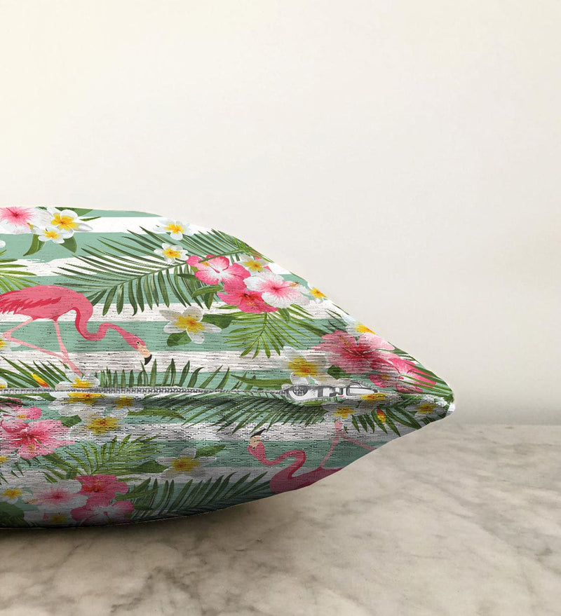 Flamingo Desen Dijital Baskılı Modern Raşel Kadife Yastık Kırlent Kılıfı Bonvagon