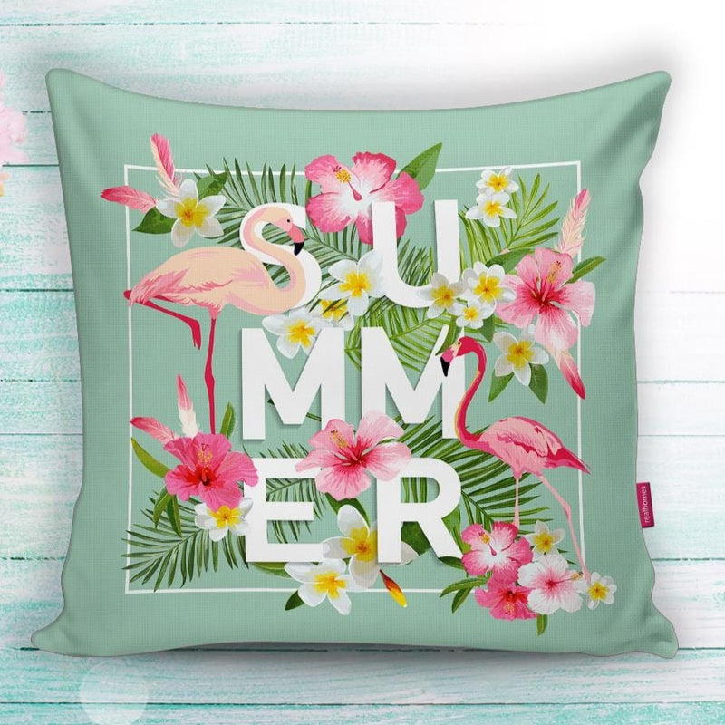 Flamingo Desen Dijital Baskılı Modern Yastık Kırlent Kılıfı 43x43cm Bonvagon