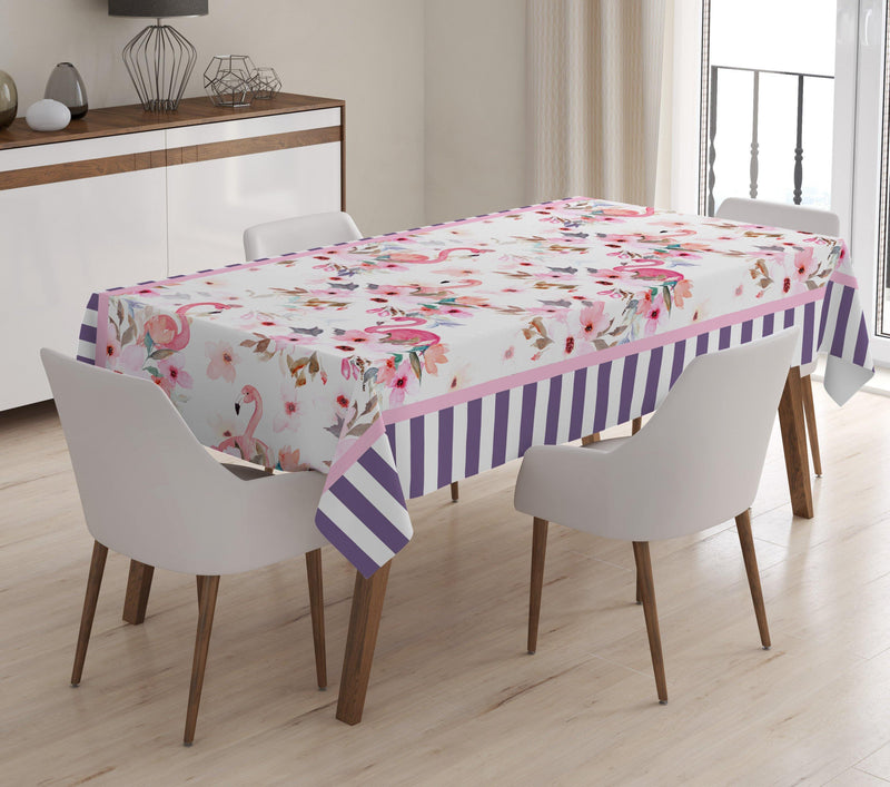 Flamingo Desenli Dijital Baskılı 3D Masa Örtüsü