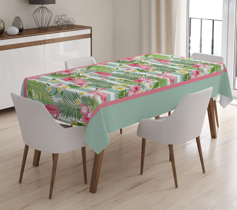 Flamingo Desenli Dijital Baskılı 3D Masa Örtüsü Bonvagon