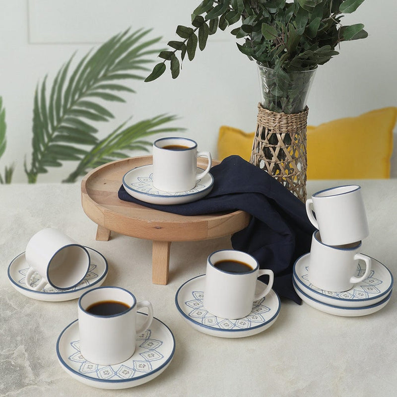Floral Waves Nordic Kahve Takımı 12 Parça 6 Kişilik