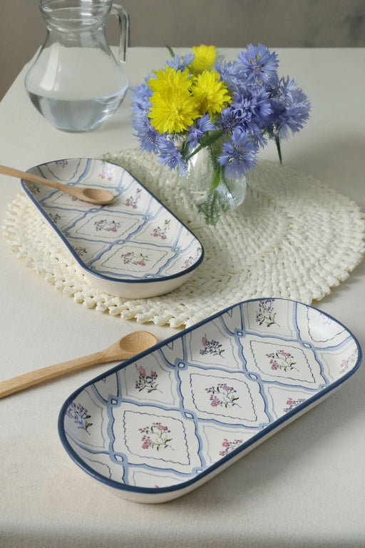 Floral Waves Noyan Kayık Tabak 26 Cm 2 Adet 22668 Bonvagon